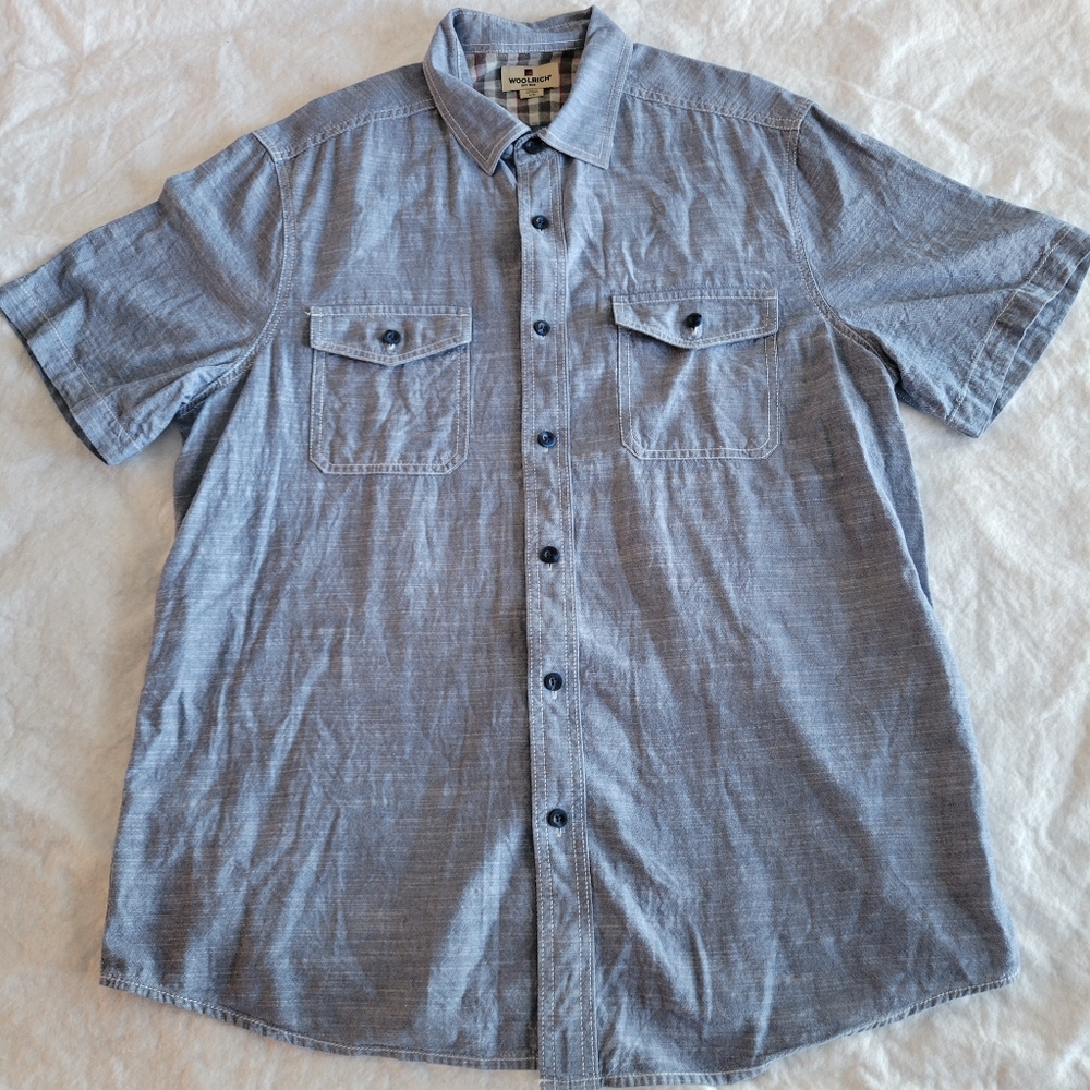 Woolrich Men's Button Down Short Sleeve Shirt Size L